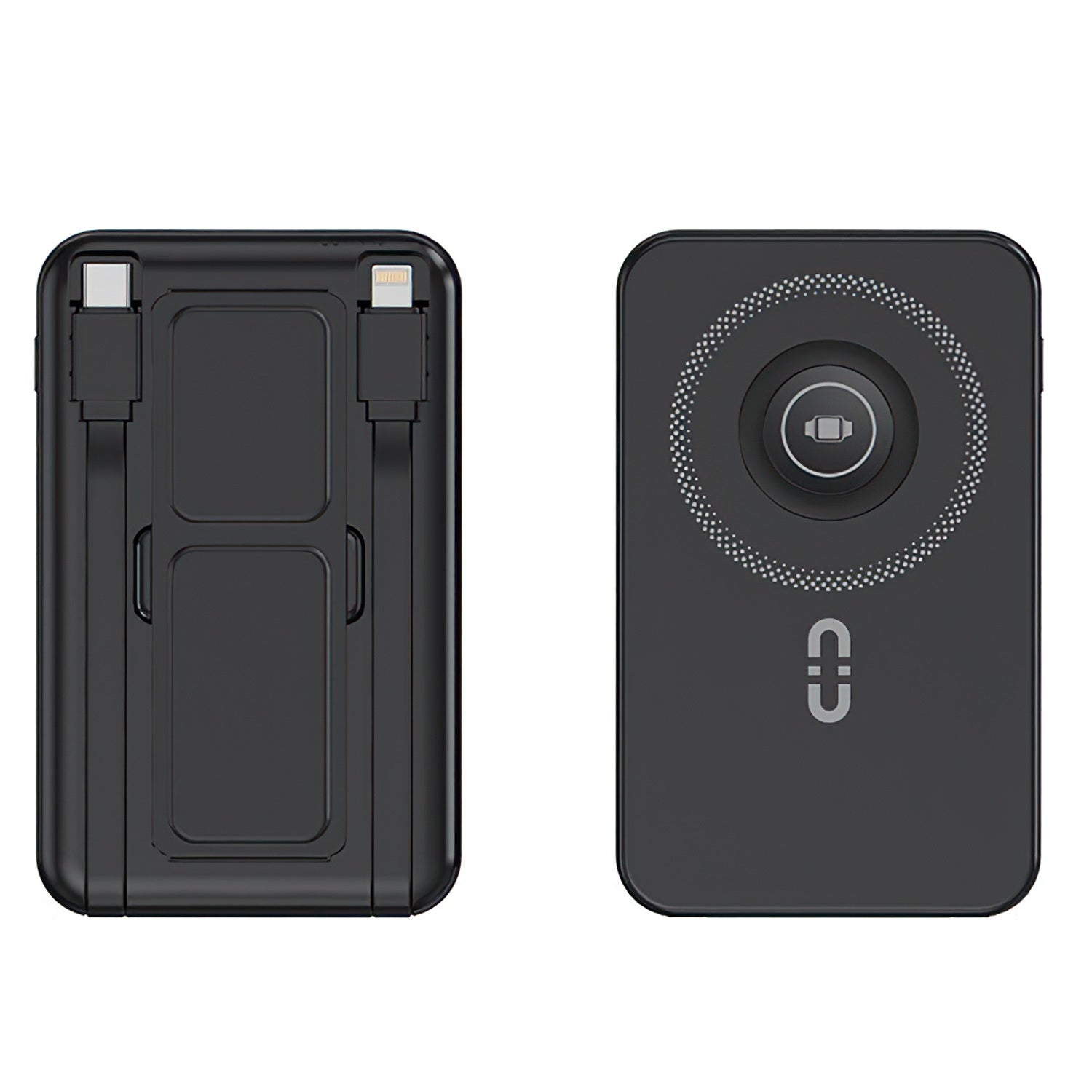 1Pc 3 In 1 10000mAh MagSafe Fast Charging Power Bank PD20W Portable Charger With 2 Built In Cables Stand Fit For IOS Phone 16 15 13 Series And More